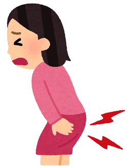 坐骨神経痛を痛がる女性のイラスト